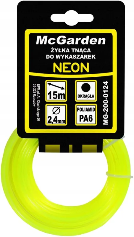 Kup teraz ŻYŁKA DO WYKASZARKI OKRĄGŁA NEON 2,0MM 15M