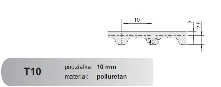 Autentyczny Pas zębaty 25 T10 450
